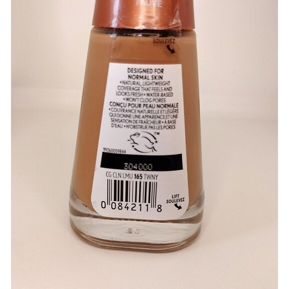 Covergirl Clean Liquid Foundation 165 Tawny Fauve Makeup Neutral Shade Career 2x - Picture 6 of 12